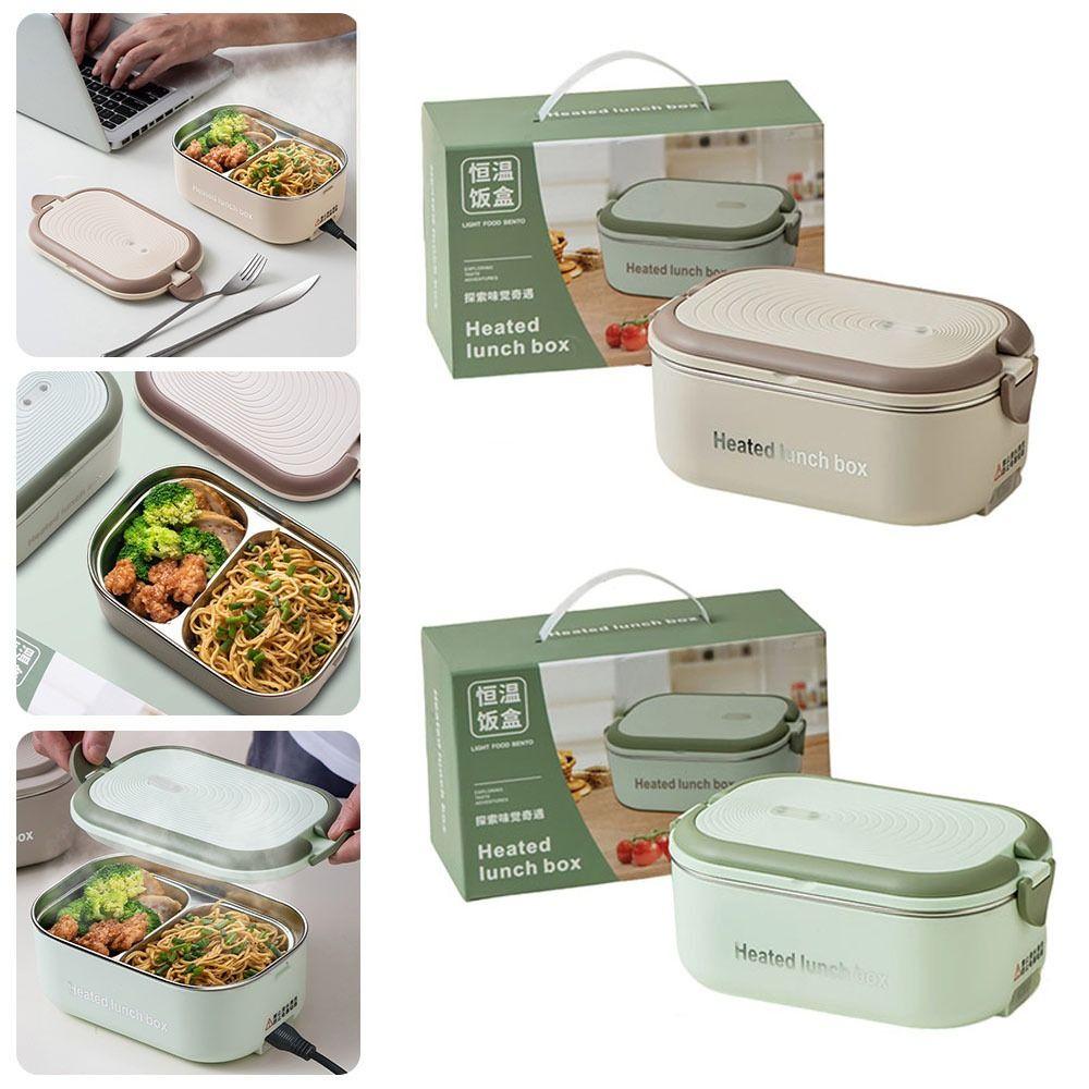Durable 304 Stainless Steel Electric Lunch Box Plug-in Constant Temperature Food Heated Warmer Container 1000ml Heated Lunch Box