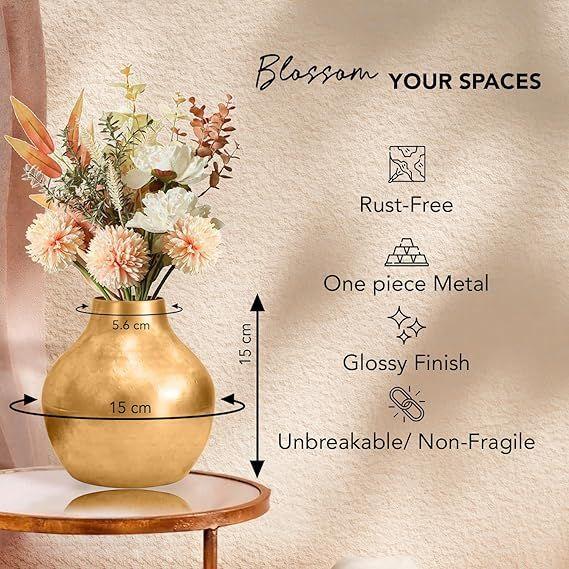 Небьющаяся металлическая ваза для цветов для домашнего декора | Эстетичная ваза для цветов в подарок на свадьбу, новоселье, вечеринки, встречи