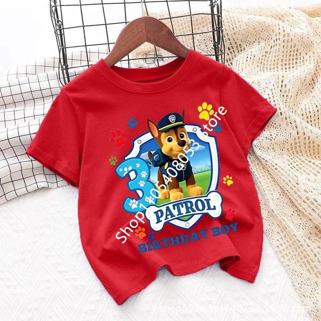 Kawaii Tshirts for Children Cartoon Number Printed Short Sleeved Shirt Boys Summer Fashion Tshirt Birthday Gifts