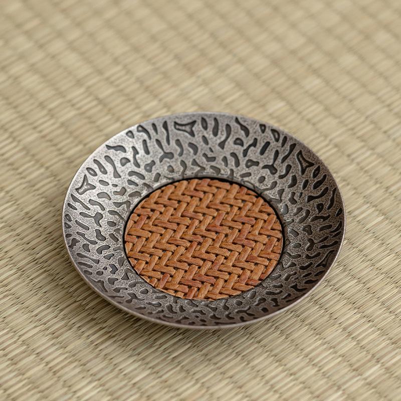 1 шт. Подставка под чашку Плетеная ротанговая подставка Аксессуары для чайной церемонии Современный домашний декор Китайский стиль Чайный сервиз Гунфу Уникальный подарок