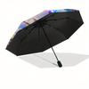 Unicorn Fantasy Automatic folding umbrella  simple eight rib design, bright color pattern, durable iron frame, ideal for travel and outdoor,