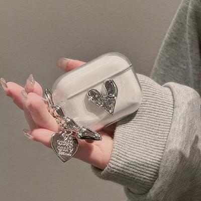 Трехмерный гальванический кулон-сердце Чехол для AirPods1/1/1/1 поколения Apple Чехол для Bluetooth-наушников pro/pro1