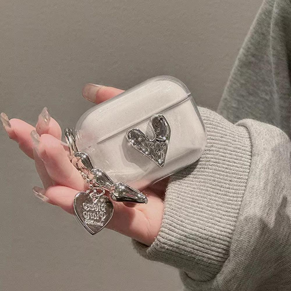 Трехмерный гальванический кулон-сердце Чехол для AirPods1/1/1/1 поколения Apple Чехол для Bluetooth-наушников pro/pro1
