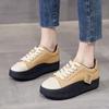Белые туфли из натуральной кожи, женские осенние универсальные кроссовки в стиле ретро, ​​женская обувь на толстой подошве, нишевые тренировочные туфли-качалки Virtue