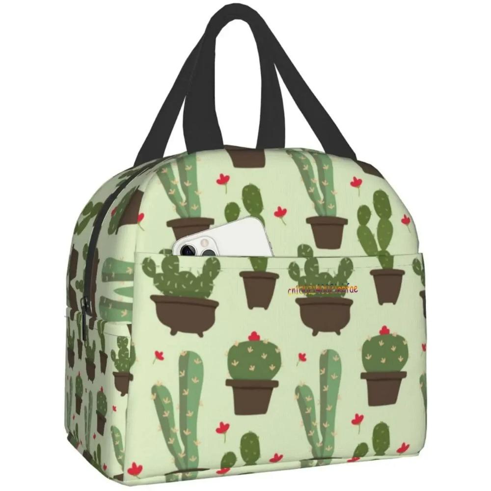 Kawaii Cactus Cinco De Mayo Lunch Bag Travel Box Work Bento Cooler Многоразовая сумка для пикника Изолированные контейнеры для покупок