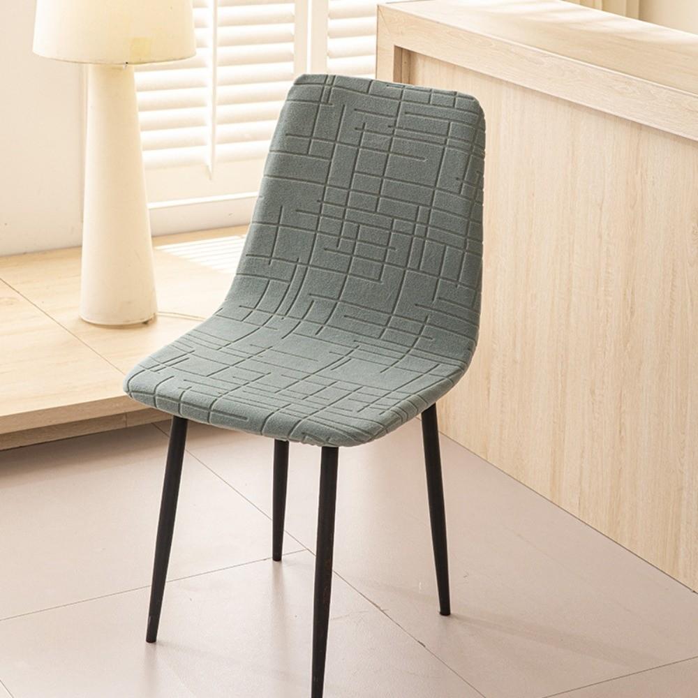 Stretchy Fabric Dining Chair Cover Geometric Texture Seat Case Seat Back Cover Office Chair