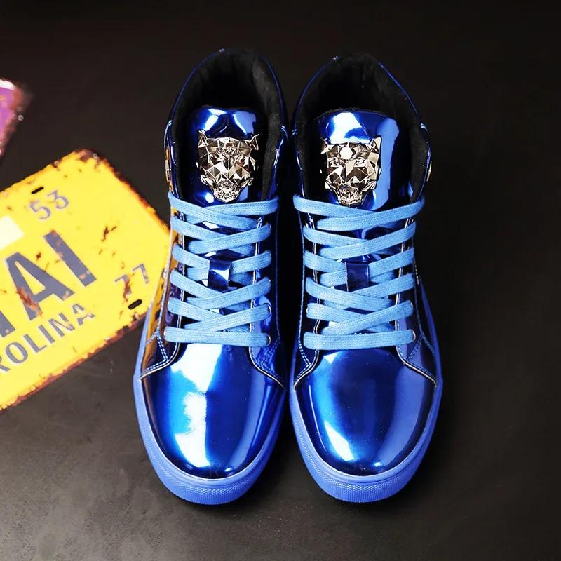 Мода 2025 Уличные мужские высокие кроссовки Модная мужская повседневная обувь Зеркальные трендовые мужские кеды Повседневные кроссовки Zapatos Para Hombre