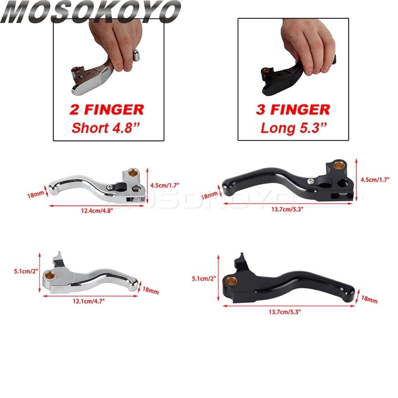 3-Finger Short Brake Clutch Lever Shifter Levers CNC Aluminum Brake Control For Harley Sportster 883 1200 XLH XL Custom Roadster