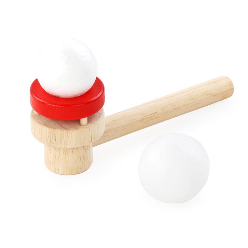 Wooden Suspension Ball Blower Children'S Puzzle Parent-Child Games Training Lung Capacity Toys Floating Blow Pipe Balls Game