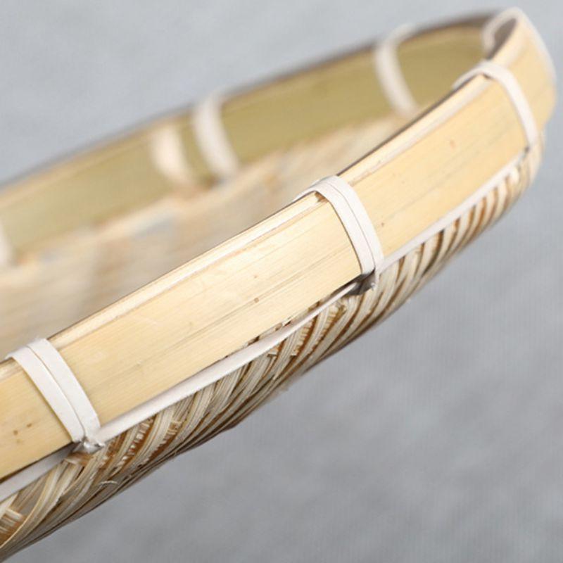 Круглая корзина для фруктов и хлеба из бамбука и ротанга разных размеров для хранения на обеденной тарелке, плетеный контейнер ручной работы для кухни, поднос для хранения