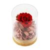 Lifelike Preserved  Rose  Flower Glass Dome Cover Gift Box Wishing Bottle Families Offices