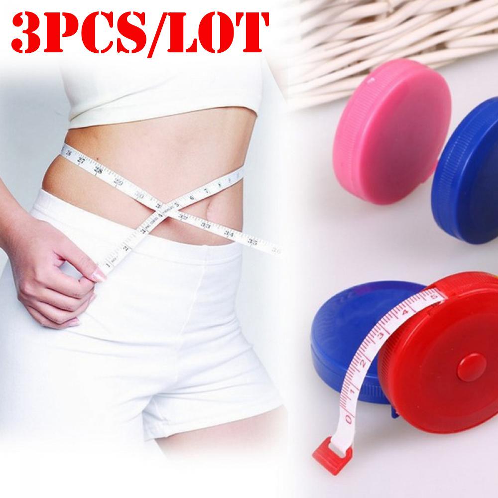 3PCS 1.5M/60inch Beauty Creative Dieting Cloth Making Sewing Measure Ruler Retractable Tape