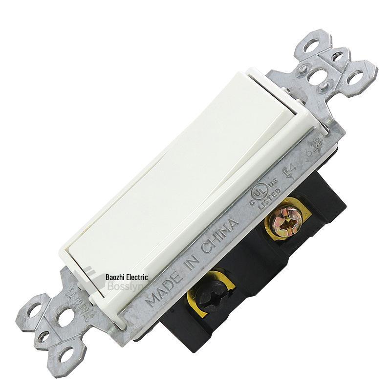 North American Style Single Gang Flush Mount Rocker Switch - UL Standard Wall Light Switch