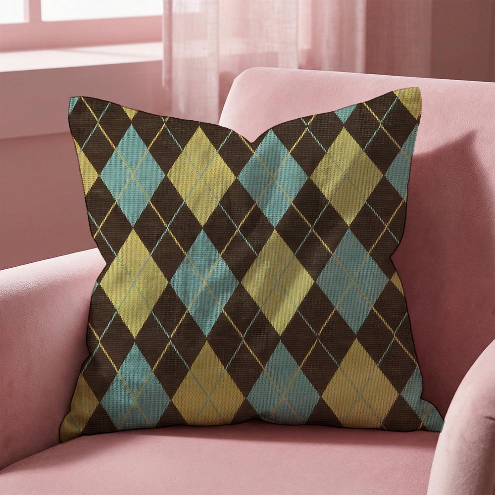 Argyle Texture Cushion Cover MultiScene Pillow Cover for Home Car Reversible Soft Durable for Daily Use