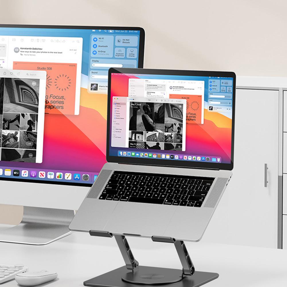 Складная подставка для ноутбука, регулируемая по высоте, полый охлаждающий кронштейн, поддержка алюминиевого сплава, вращающаяся на 360 градусов для ноутбука 11-17 дюймов