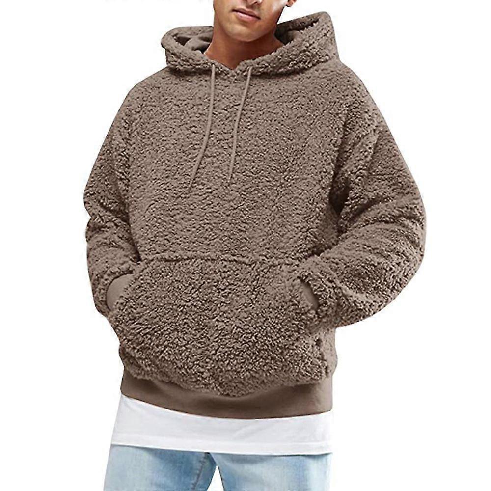 Men's Fleece Hooded Sweatshirt Warm Plush Lining