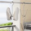 5PCS Stainless Steel Double Hook Shoe Rack Space Saving Sports Shoes Hooks  Outdoor Balcony