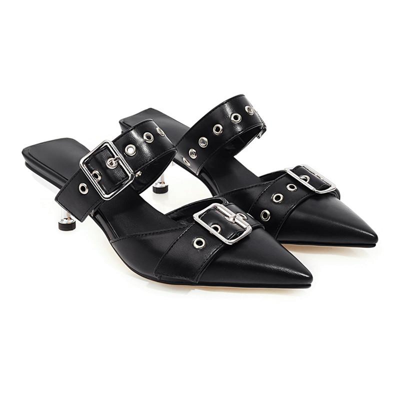 Женские туфли на высоком каблуке, летние, новые, в европейском и американском стиле, сексуальные, на маленьком тонком каблуке, большого размера, туфли Muller