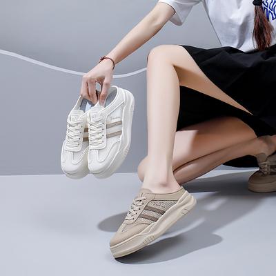 Лето 2025 года, новые сандалии с одной педалью, женская верхняя одежда, модные сандалии на платформе, повседневная пляжная обувь YB5908-1