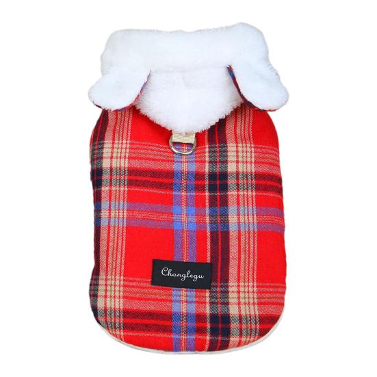 Хлопковое пальто для домашних животных с плюшевыми ушками и буксировочным кольцом, мягкое, модное, сохраняет тепло, защищает от падения