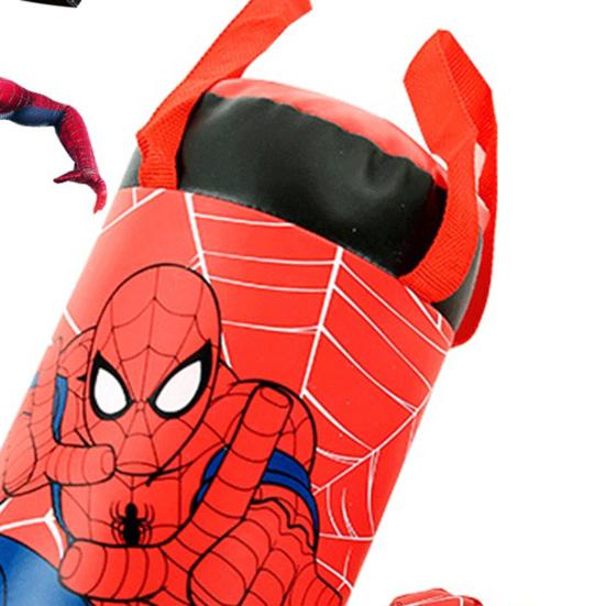 Boxing Toy Set Spiderman Printing Stress Relief PVC Decompression Punching Bag Gloves for Children