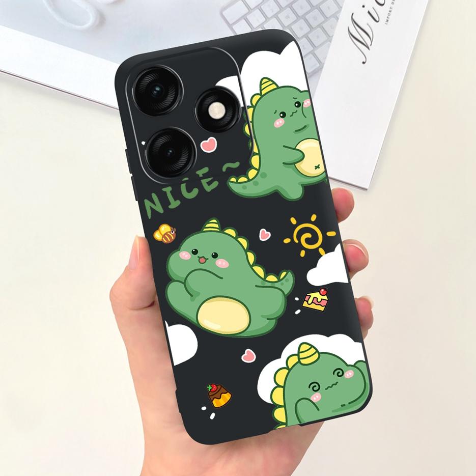 Чехол для Tecno Spark 20C BG7n Милый мультяшный динозавр Мягкий силиконовый чехол для телефона Для Tecno Spark 20 Pro Spark20 C Чехол-бампер