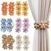 2Pcs Colorful Flower Curtain Buckles Flower Shape Decorative Rope Curtain Ties  Window Accessories
