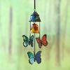 Butterfly Wind Chime Metal Stained Glass Wind Chime Hanging Decoration for Indoor