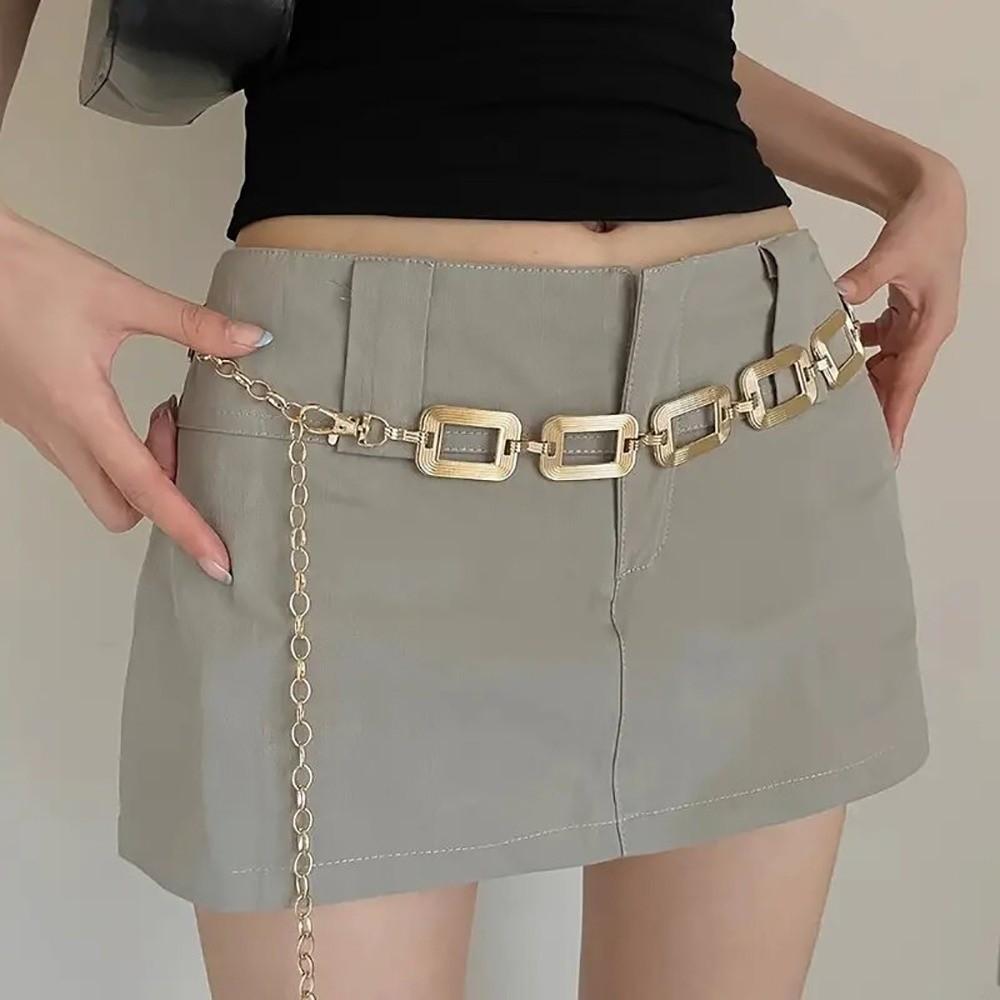 Hollow Out Body Link Belts Metal Body Chains Jewelry Casual Waist Chain Belt  for Jeans Dress