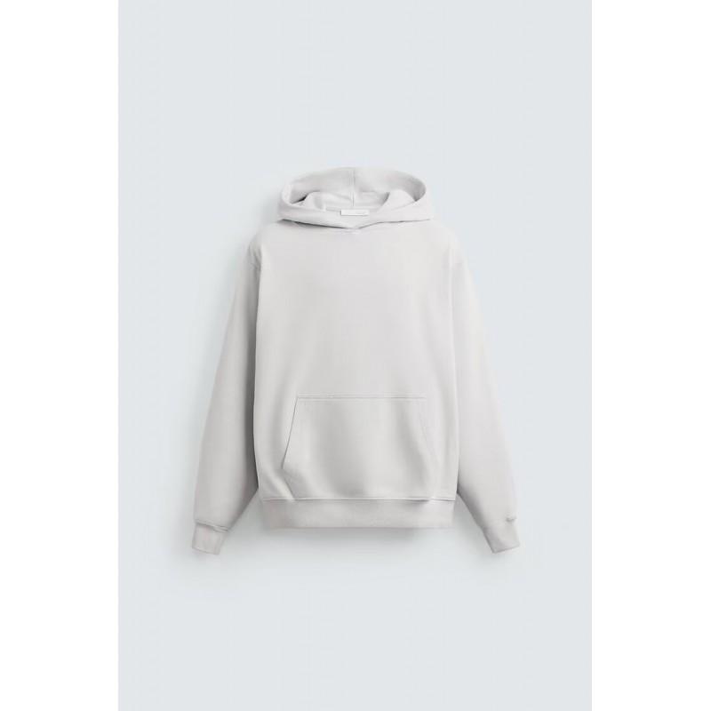 Mens Oversized Hooded Sweatshirt Solid Color Casual Long Sleeve Pullover Fall Basic Streetwear