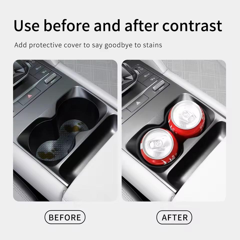 For BYD Yuan Pro 2025 2025 Silicone Water Cup Holder Central Control Drinks Storage Tray Car Interior Accessories Black