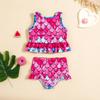 Exclusive Girls' Fish Scale Print Swimsuit Set