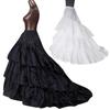 Wedding Bridal Dress Trailing Skirt Large 3-layer Ruffled Petticoat Elastic Waist Black White Lolita