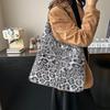 Leopard Print Plush Tote - Women's Versatile Large-Capacity Autumn/Winter Shoulder Bag
