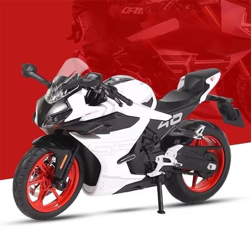 1/12 CFMOTO 450SR Литой Модель Гоночного Мотоцикла из Сплава Металлическая Модель Уличного Спортивного Мотоцикла Симуляция Звука и Света Детская Игрушка Подарок