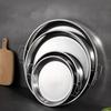 Stainless Steel Cold Noodle Making Dish Round Steamed Rice Serving Tray Kitchen Dumpling Cake Pastry Storage Pan With Ears Plate