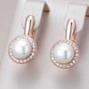 Модные геометрические серьги-капли с жемчугом для женщин, цвет розового золота, с натуральным цирконом, бохо, этнические, свадебные, изящные ювелирные изделия
