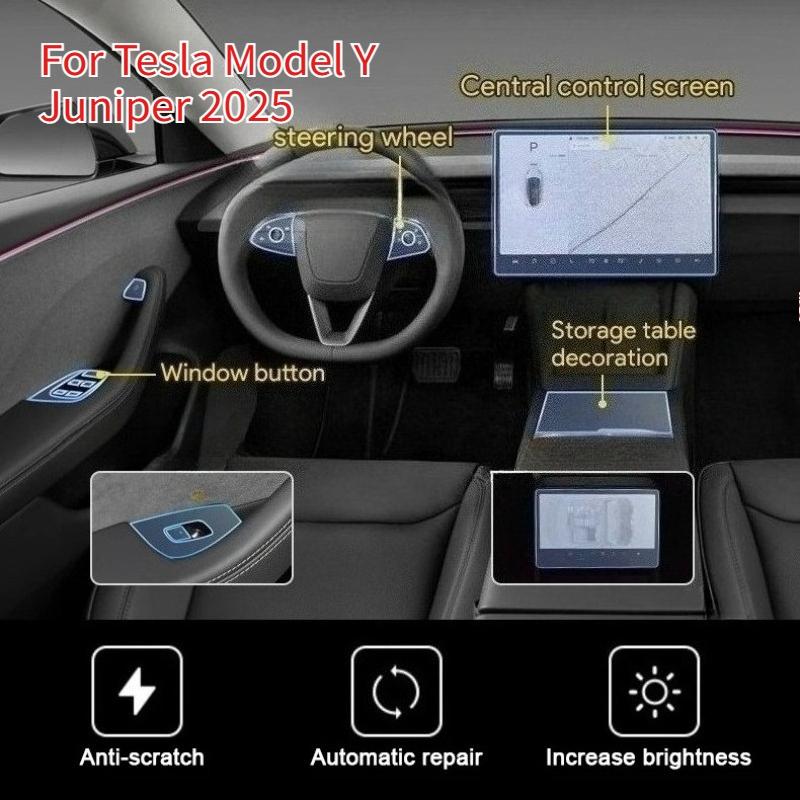 Защитная пленка для интерьера из ТПУ для Tesla Model Y Juniper Juniper 2025 2026 Экран навигации Антицарапающая наклейка Автоаксессуары