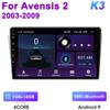 2 Din Android 12 автомобильный радиоприемник для Toyota Avensis T250 2 II 2003 - 2009 мультимедийный видеоплеер GPS 4G Carplay авто стерео DVD QLED