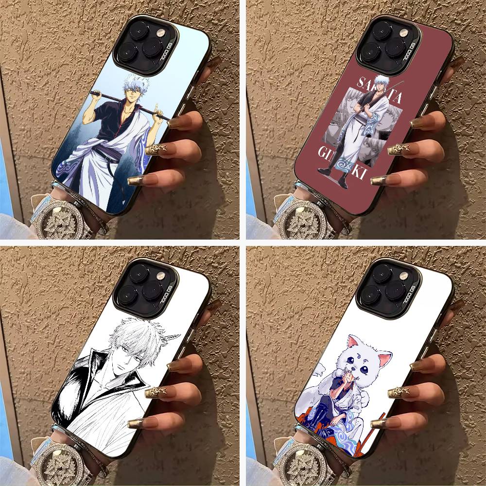 G-Gintama-Gintoki Sakata For iPhone 17 16 15 14 13 12 11 Pro Max XS 17 Air Silicone Colored Silver Bumper Cover