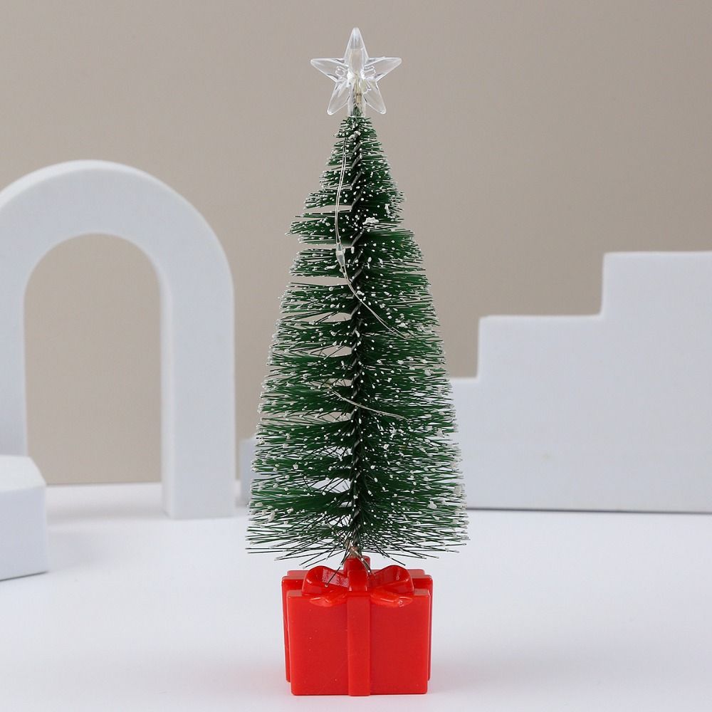 4pcs LED Colorful Xmas Tree Mini Christmas Home Decoration Toy Luminous Christmas Tree  Gift