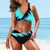Новая Европа и США, разделенные пляжные бикини на плоской подошве, собранные на бретельках с бантом, красочный купальный костюм