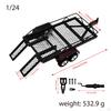RC Trailer with Hook Hitch Double Axle Accessories Professional High Performance Metal Flatbed