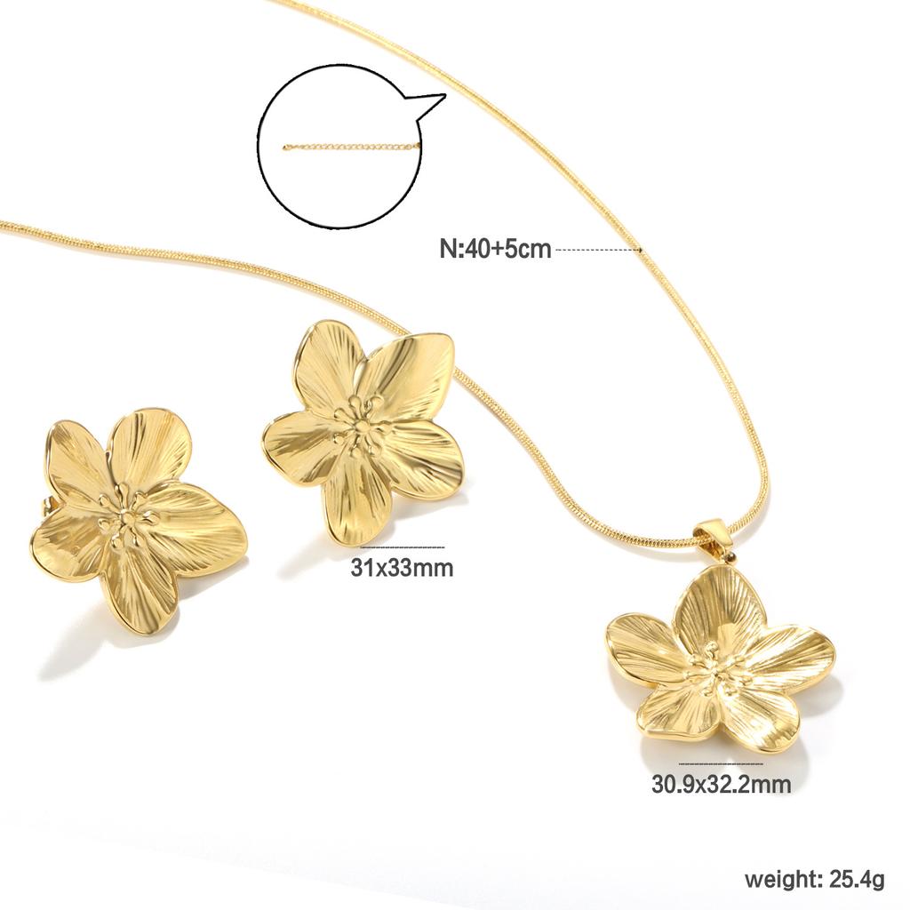 Luxury Fashion Clover Earrings And Necklace Jewelry Set Elegant Earring Gift Box