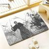 Classical Anime V-Vagabond Floor Mat Bedroom Living Room Flannel Door Mat Non-Slip Home Decor