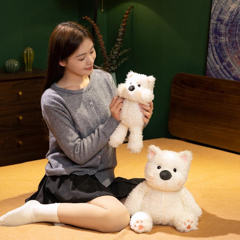 Милая пушистая плюшевая кукла Вест-Хайленд-Уайт-терьер Мягкая имитация собаки Мягкая игрушка Подарки для детей