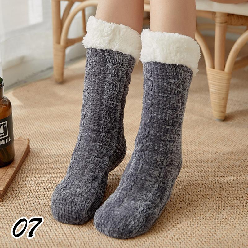 Напольные носки для женщин и взрослых, зимние носки, носки для сна, ковровые носки, домашние теплые леггинсы с мягкой подкладкой, ежемесячные тапочки, носки