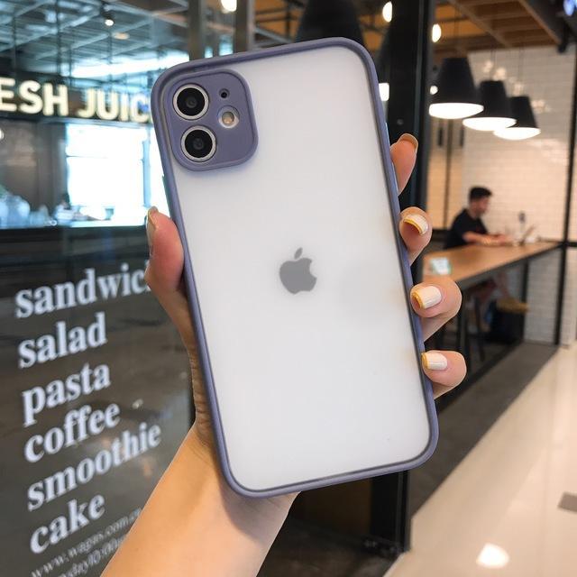 Applicable to iphone16 mobile phone case matte oil spray anti-drop all-inclusive translucent protective case matte texture