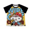 2026 New Kids Hello Kitty Anime Fashion Short Tops Y2k Summer Cute Tees Cartoon Printed High Street Gothic Short Sleeve T-shirts