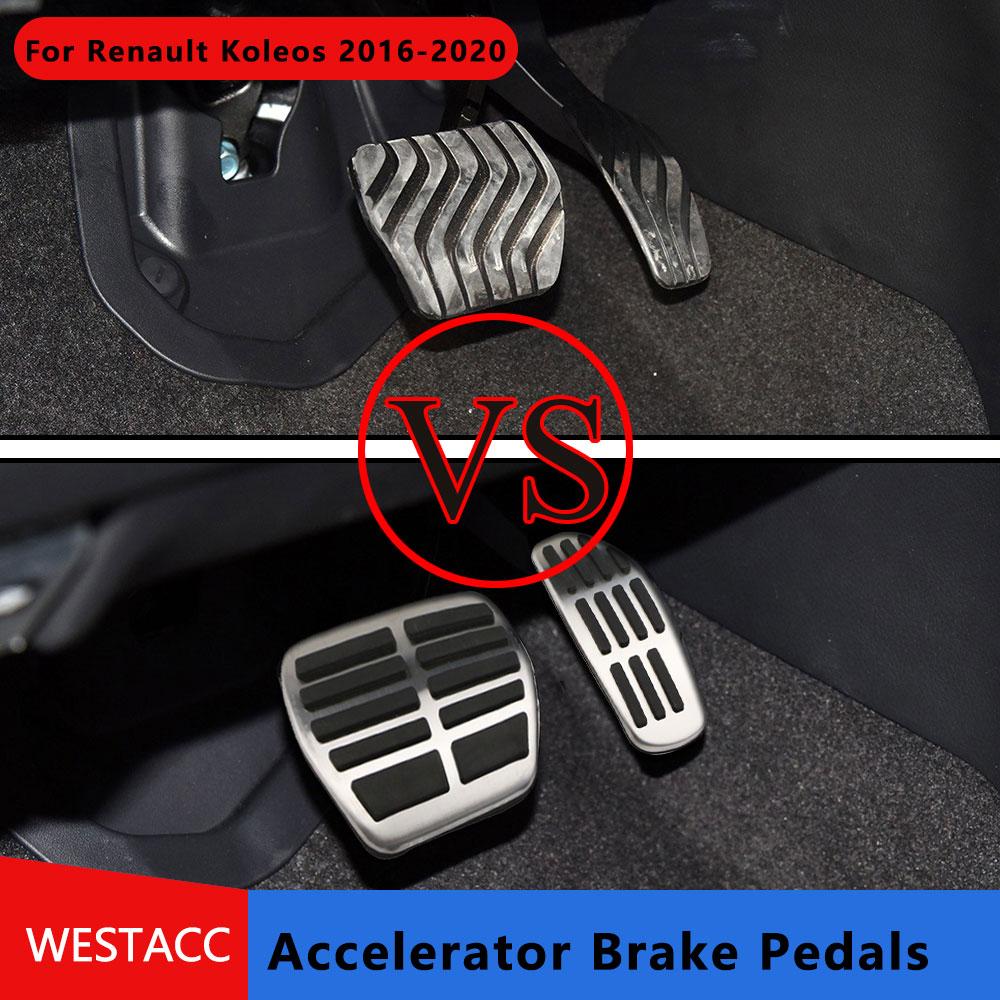 Автомобильные педали для Renault Koleos 2016-нержавеющая сталь, газовое топливо, педаль акселератора, педаль тормоза, внутренние чехлы